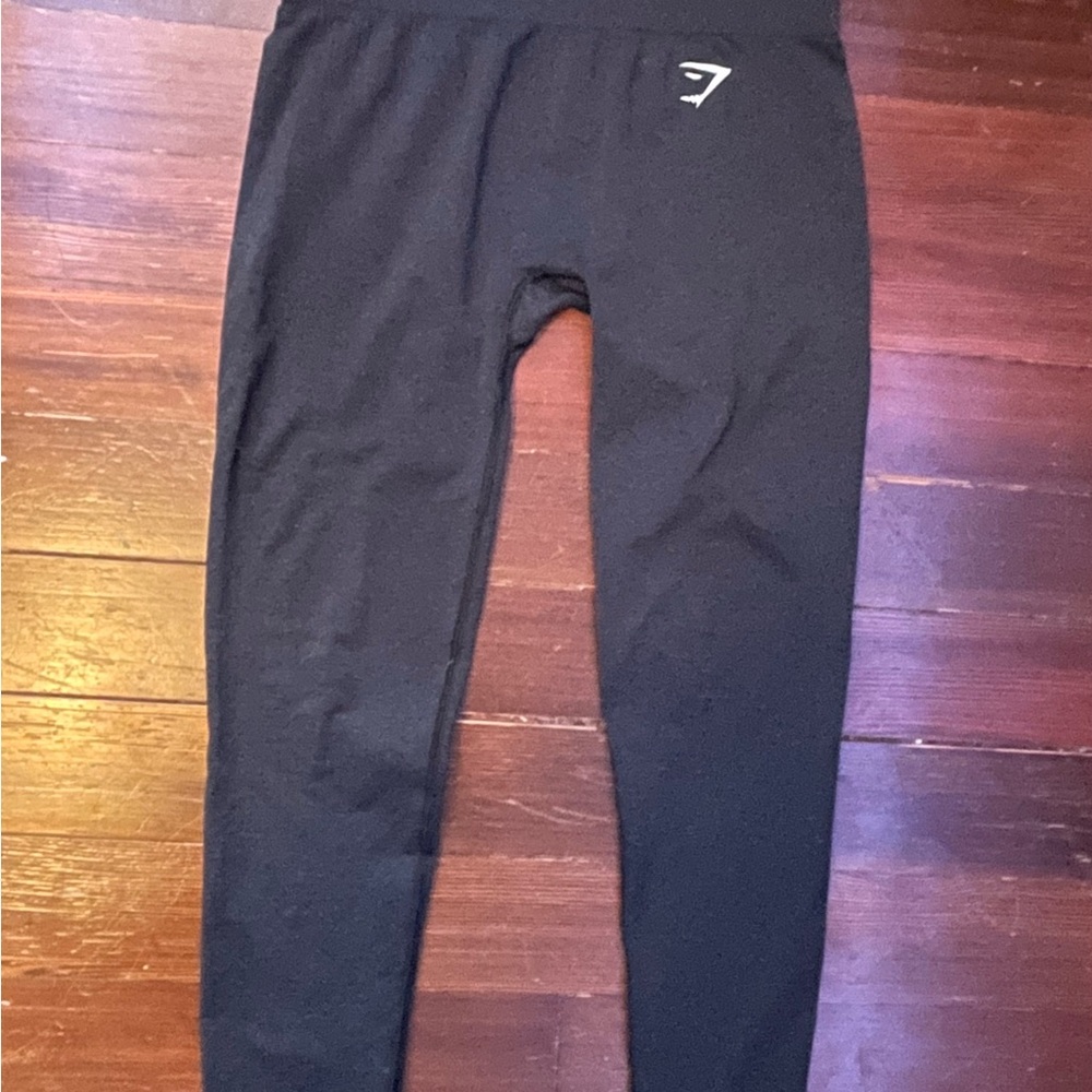 Gymshark Grey Full-Length Leggings with Elastic Waistband